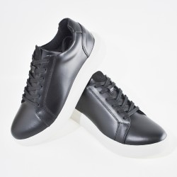 Sky Walk Tenis De Cuero Para Hombre 663106015NEGRO