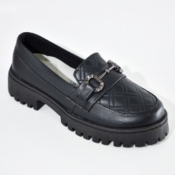Price Shoes Mocasines de tendencia con suela track para mujer 1321146NEGRO
