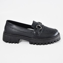 Price Shoes Mocasines de tendencia con suela track para mujer 1321146NEGRO