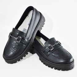Price Shoes Mocasines de tendencia con suela track para mujer 1321146NEGRO