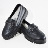 Price Shoes Mocasines de tendencia con suela track para mujer 1321146NEGRO