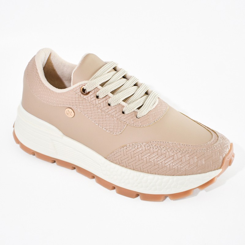 Price Shoes Tenis urbanos de moda para mujer 282M-549BEIGE