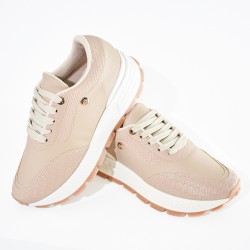 Price Shoes Tenis urbanos de moda para mujer 282M-549BEIGE
