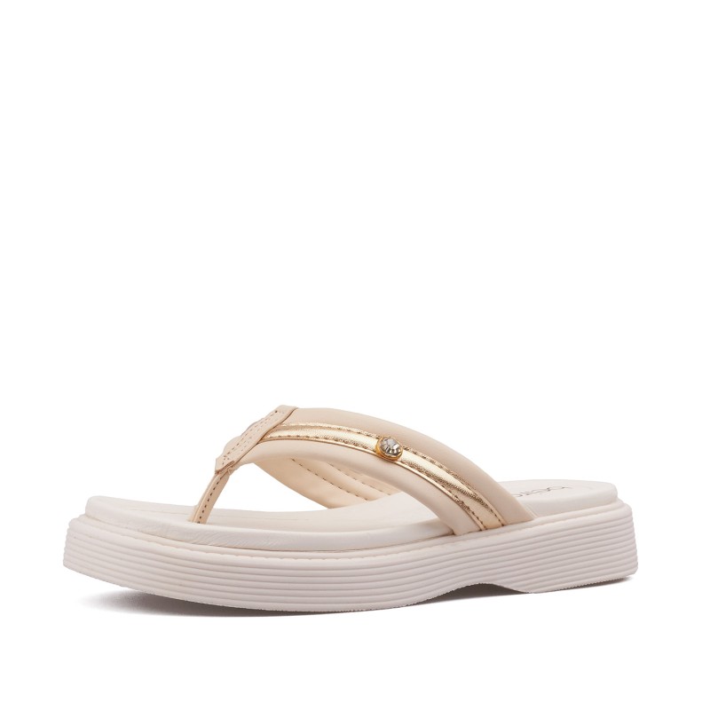 Sandalia playera para mujer Beira Rio 0228537-102CREMA