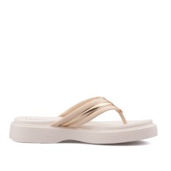 Sandalia playera para mujer Beira Rio 0228537-102CREMA