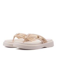 Sandalia playera para mujer Beira Rio 0228537-102CREMA