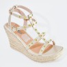Price Shoes plataforma con estoperoles para mujer 182AL844CHAMPANA