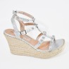 Price Shoes plataforma con estoperoles de moda para mujer 182AL844PLATA