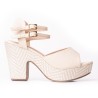 Price Shoes Sandalias Tacon cubano mujer 182CE828BEIGE