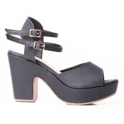 Price Shoes Sandalias Tacon cubano mujer 182CE828NEGRO