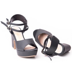 Price Shoes Sandalias Tacon cubano mujer 182CE828NEGRO