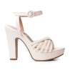 Price Shoes Sandalia Tacón para Mujer 182FL858TALCO