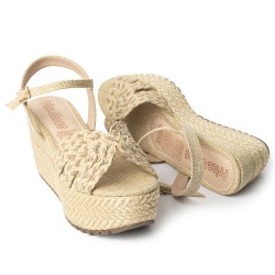 Price Shoes Sandalias Con Plataforma Mujer 192A-107NATURAL