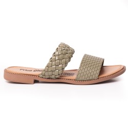 Price Shoes Sandalia Plana para Mujer 692502OLIVA