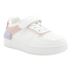 PriceShoes tenis de moda con velcro infantiles para niñas 624AB52ROSADO
