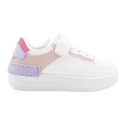PriceShoes tenis de moda con velcro infantiles para niñas 624AB52ROSADO
