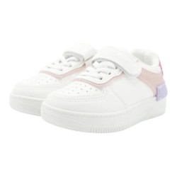 PriceShoes tenis de moda con velcro infantiles para niñas 624AB52ROSADO
