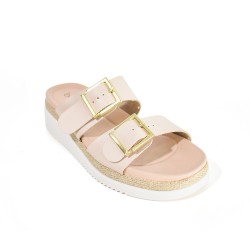 Price Shoes Sandalias Doble Hebilla Mujer 0228575-101BEIGE