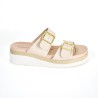 Price Shoes Plataformas Doble Hebilla Mujer 0228575-101BEIGE