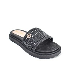 Price Shoes Sandalias Slide Tejida Mujer 282F-101LVNEGRO