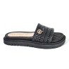 Price Shoes Sandalias Slide Tejida Mujer 282F-101LVNEGRO