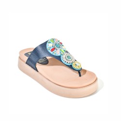 Price Shoes Sandalias Confort Bordada Mujer 752SK11AZUL