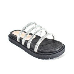 Price Shoes Sandalias Slide Brillo Mujer 282LV02NEGRO