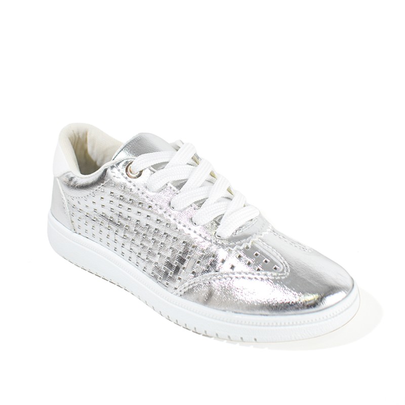 Price Shoes Tenis Urbanos Brillo Mujer 582408PLATA