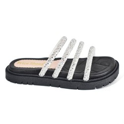 Price Shoes Sandalias Slide Brillo Mujer 282LV02NEGRO