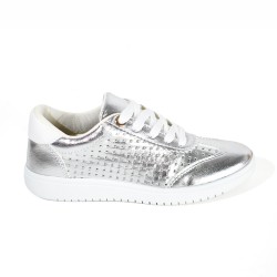 Price Shoes Tenis Urbanos Brillo Mujer 582408PLATA