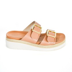 Price Shoes Plataformas Doble Hebilla Mujer 0228575-101CAMEL