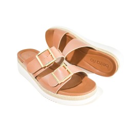Price Shoes Plataformas Doble Hebilla Mujer 0228575-101CAMEL