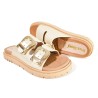 Price Shoes Sandalias Slide Doble Mujer 282LV402CHAMPANA
