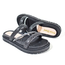 Price Shoes Sandalias Slide Brillo Mujer 282LV213NEGRO