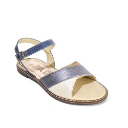 Price Shoes Sandalias Plana Bicolor Mujer 432938AZUL