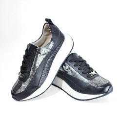 Sky Walk zapato casual en cuero para mujer 512ESKY202NEGRO