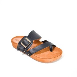 Price Shoes Sandalias Planas Hebilla Mujer 462OLIVIA-02NEGRO