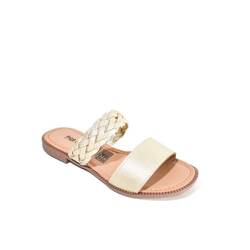 Price Shoes Sandalias Planas Trenza Mujer 692502CHAMPANA