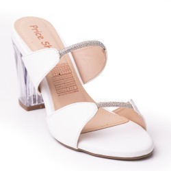Priceshoes Sandalia Tacon Cristal 952L-19BLANCO