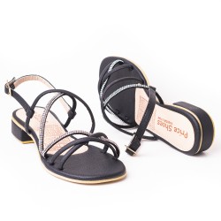 Priceshoes Sandalias Planas para mujer 902M131NEGRO