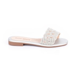 Price Shoes Sandalias Planas Para Mujeres 9021256PLATA